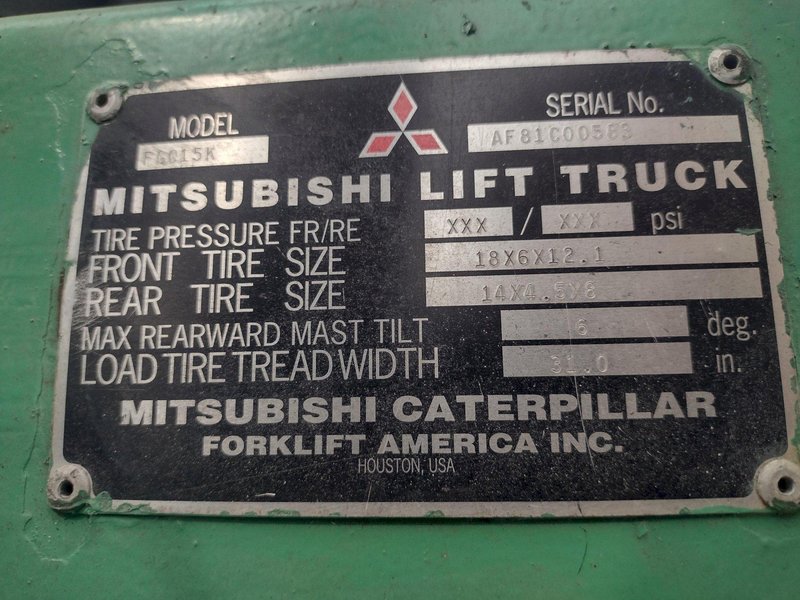3000 LB MITSUBISHI MODEL #FGC15K 3-STAGE LP FORKLIFT: YOBRO #24166