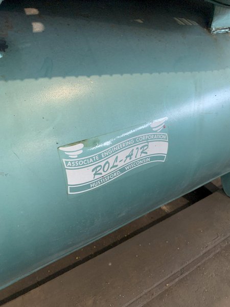 5 HP ROL-AIR HORZONTAL AIR COMPRESSOR. STOCK # 0469124.