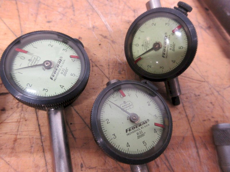 Federal Dial Travel Indicators with Assorted Height Stands and Clamps- Auction Item