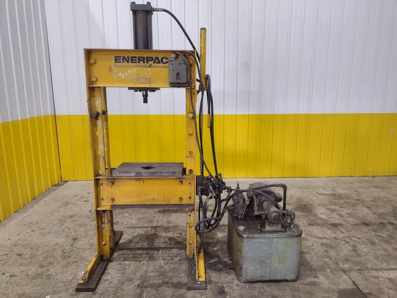 50 TON ENERPAC H-FRAME HYDRAULIC SHOP PRESS: YOBRO #23949