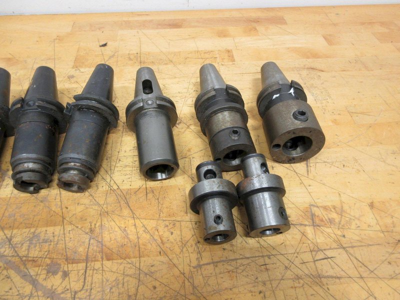 CAT40 Tool Holders (8 pcs), Tap Collet, End Mill, ABS Modular Types with Adapters- Auction Item