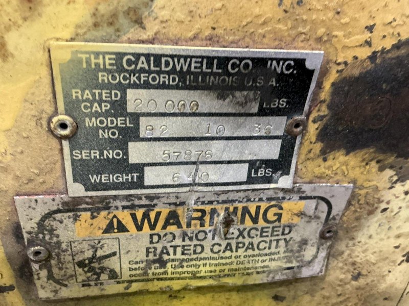 10 TON X 36" CALDWELL MODEL #82-10-36 COIL LIFT C HOOK : YOBRO #25229