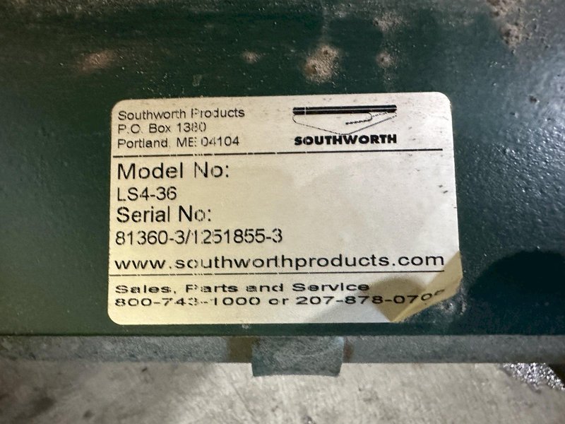 4,000 LB X 72" X 36" SOUTHWORTH MODEL #LS4-36 HYDRALUIC LIFT TABLE WITH ROLLER TOP: STOCK #20909