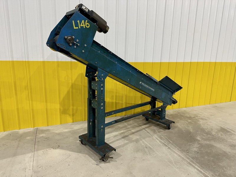 8&quot; WIDE X 6&#039; HIGH NEW LONDON ENG MODEL #500 MOTORIZED BELT INCLINED PARTS CONVEYOR: STOCK #20069