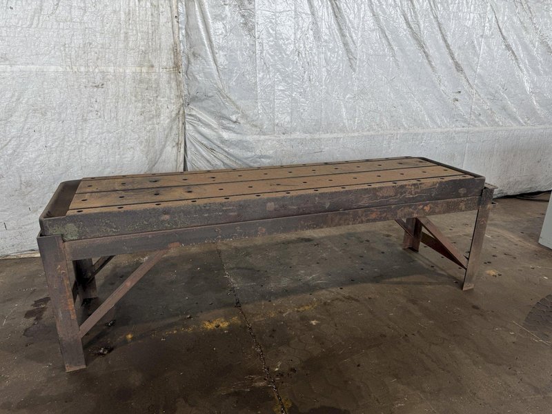 28&quot; WIDE X 84&quot; LONG T-SLOTTED TABLE WITH STAND. STOCK # 0344325
