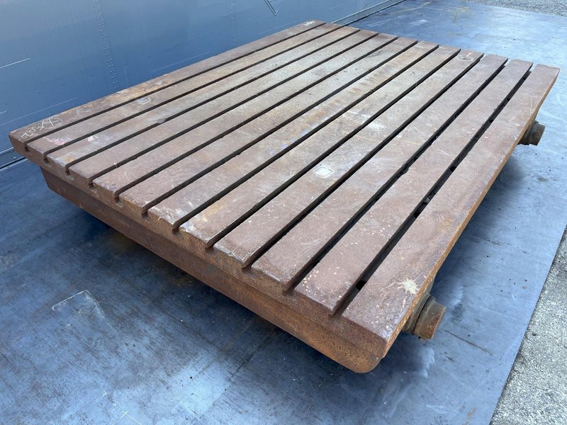 96&quot; X 72&quot; X 18&quot; T-SLOTTED PORTABLE STEEL FLOOR LAYOUT PLATE: STOCK #16814