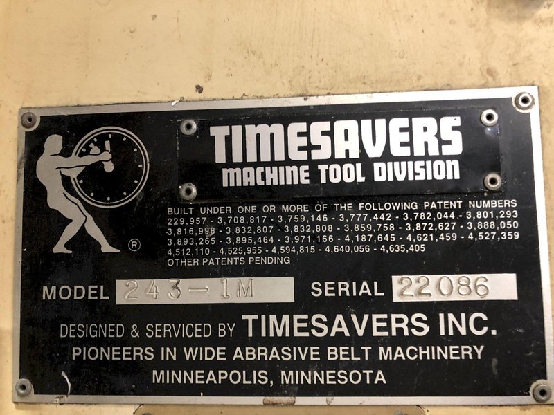 42&quot; WIDE X 40 HP TIMESAVER MODEL #243-1M BELT SANDER: STOCK #18170