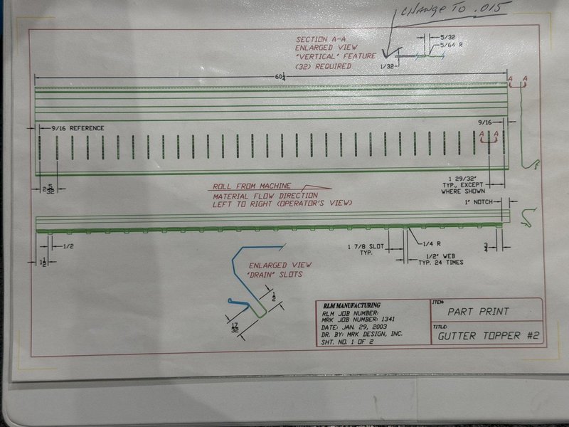 30 STAND X 1.5" RLM ROLLFORMER LINE TOOLED FOR GUTTER TOPPER 2003 20" ROLL SPACE: YOBRO 25922