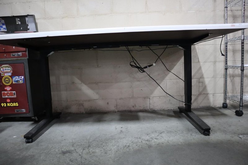 Electronic Height Adjustable Work Table, Protable on Casters, Formica Top- Auction Item