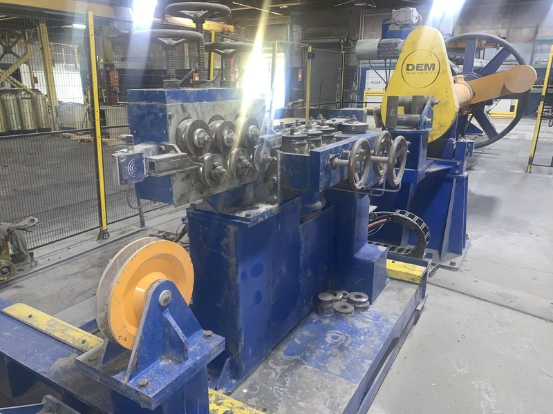 .512&quot; X 12&quot; X 4 STAND DEM WIRE FLATENING ROLLING MILL LINE, YEAR 2017: STOCK #13898