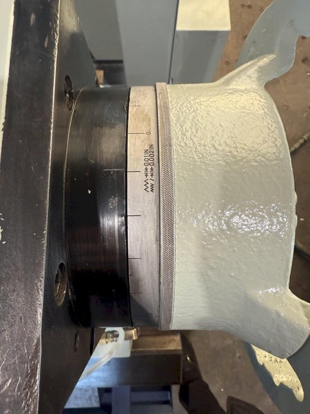 38.6" X 197" HWACHEON MEGATURN 95 CNC 9" HOLLOW SPINDLE OIL FIELD LATHE. STOCK # 0882125