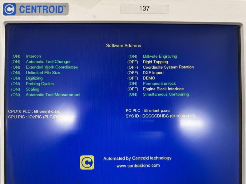 Millport Red Rhino CNC Knee Mill, 2006 – Troyke 5-Axis Rotary, Centroid M400 CNC Controller