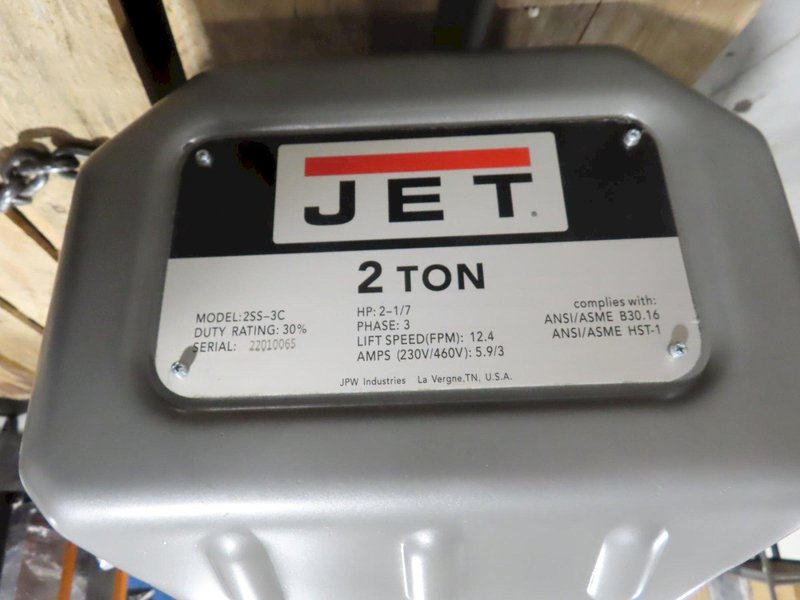 Jet 2SS-3C-15 (Model 231500) 2 Ton Electric Chain Hoist (New in Box)- Auction Item