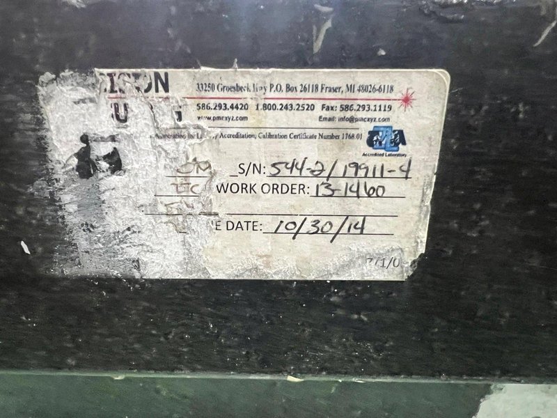 USED BISON 8&#039; X 5&#039; X 10&quot; GRANITE SURACE PLACE ON STAND, Stock# 11151