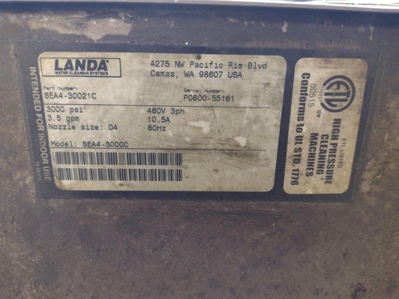 LANDA MODEL #SEA4-3000 POWER PRESSURE WASHER: YOBRO #25383