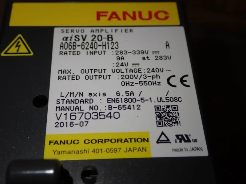 FANUC SERVO DRIVE  -  A06B-6240-H123