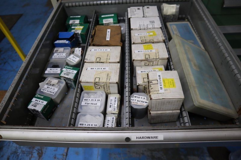 Turret Maintenance Parts and Hardware for Weidemann C3000 in 8 Drawer Cabinet- Auction Item