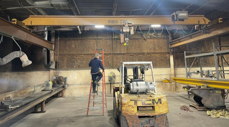 3 TON X 30' COFFING SINGLE GIRDER TOP RUNNING OVERHEAD BRIDGE CRANE &amp; HOIST: YOBRO #25275