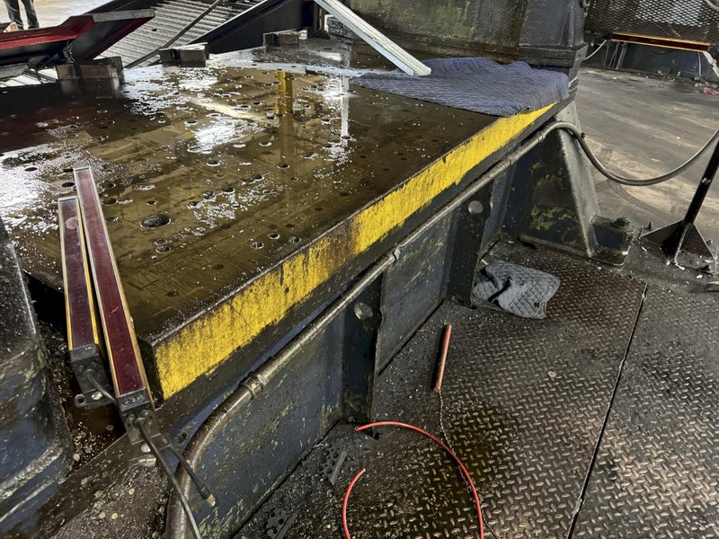 60&quot; WIDE X 96&quot; LONG X 5&quot; THICK DRILLED &amp; TAPPED BOLSTER PLATE. STOCK # 0471024