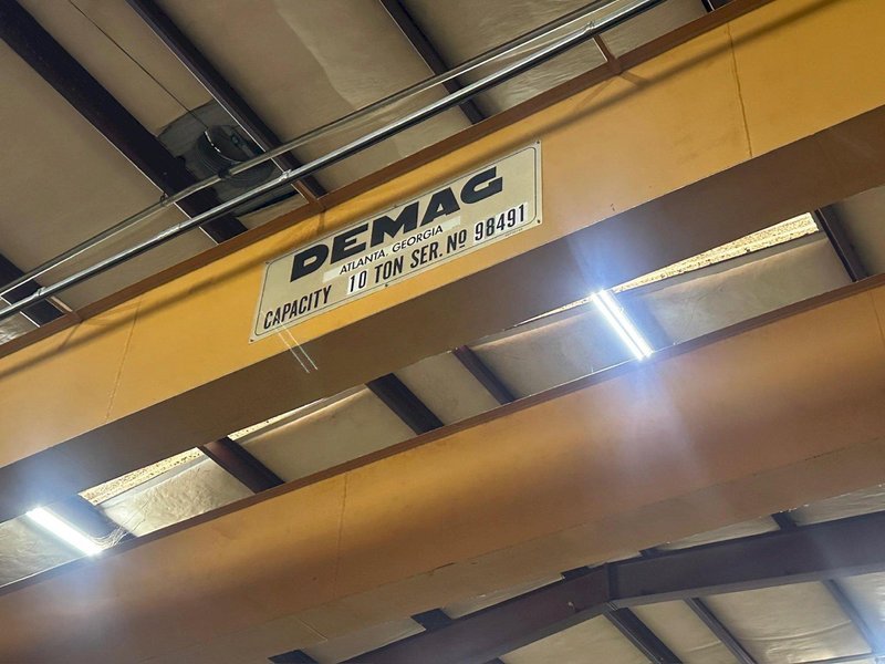 10 TON X 50&#039; DEMAG DOUBLE GIRDER BRIDGE CRANE, NEW 1998: YOBRO #24519
