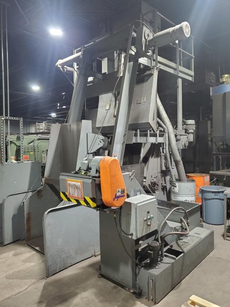 Pangborn 12 CU. Ft Model 12GN-6R Rubber Belt Tumble Barrel Blast Machine W/Parts Elevator. New-2002