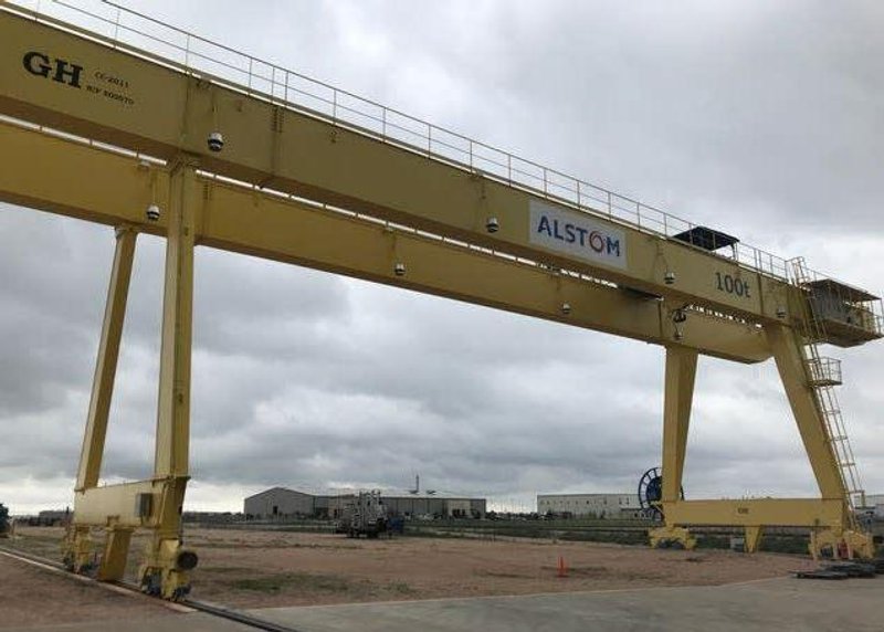 100-TON G.H. GRUAS DOUBLE GIRDER TRAVELING GANTRY CRANE: STOCK #12747