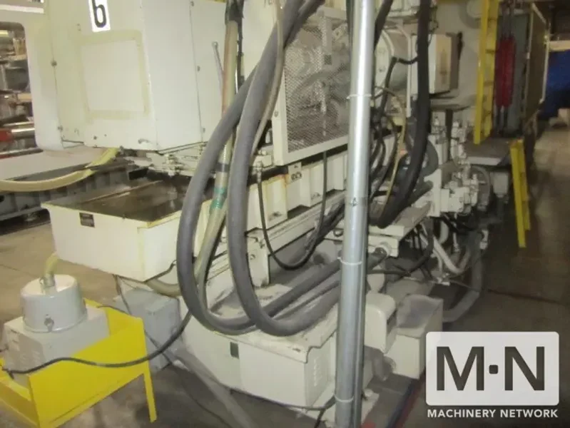 610 TON 124 OZ TOSHIBA MODEL ISF610-SII-59B INJECTION MOLDING MACHINE MFG 1994