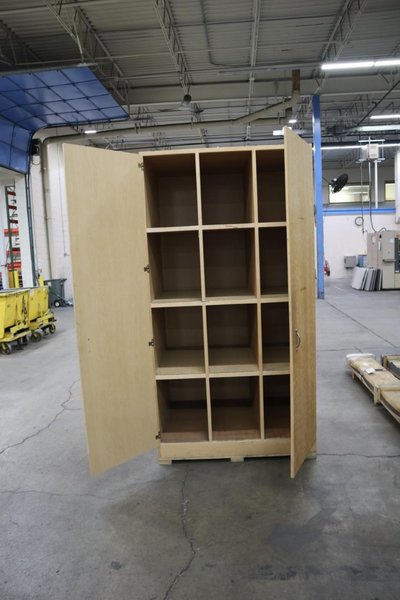 Wood Large 2 Door Multi Slot Cabinets (2pcs) Matched Pair- Auction Item