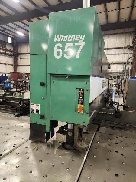 USED WHITNEY HYDRAULIC CNC 40 TON PUNCH 130 AMP PLASMA MODEL 657, Stock# 11028, Year: 2012