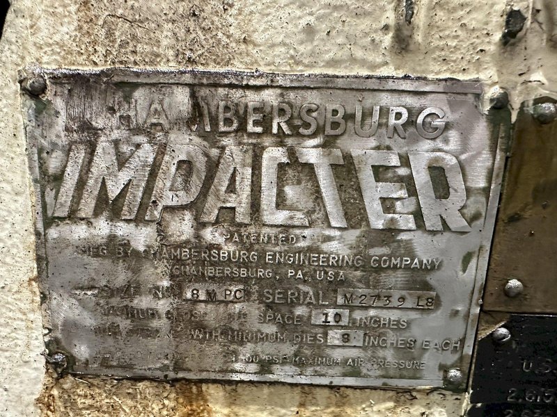8,000 LBS FORCE CHAMBERSBURG MODEL #8 IMPACTOR HORIZONTAL FORGING MACHINE