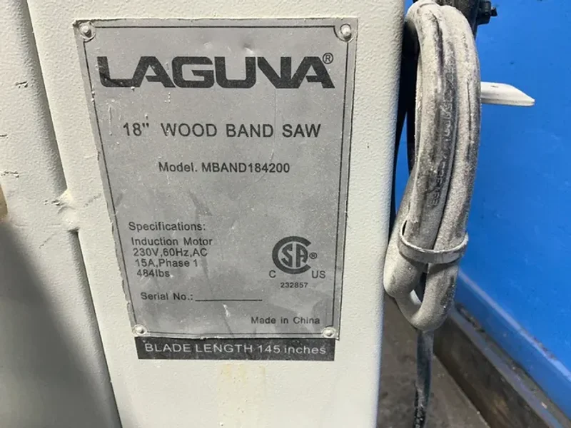 LAGUNA 18" 18” WOOD VERTICAL BAND SAW  -  MBAND184200