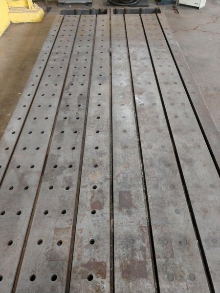6.5' (80") x 22' (264")  T SLOTTED FLOOR PLATE PLANER TABLE: STOCK #13637