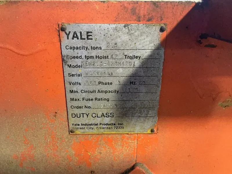 Yale 2.5 Tons Hoist - Dew2.5-42cm442d1