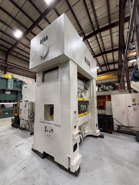 300-ton Aida PMX-L2-300(1) Used Straight Side Mechanical Stamping Press For Sale, &quot;New&quot; Press Controls Included. Year 1990