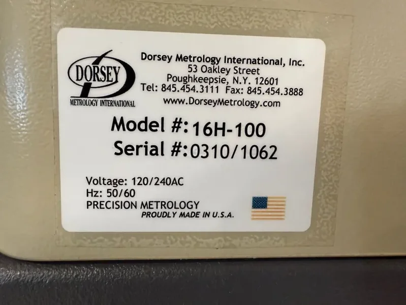 16” DORSEY 16H OPTICAL COMPARATOR DRO 2003’ #7772