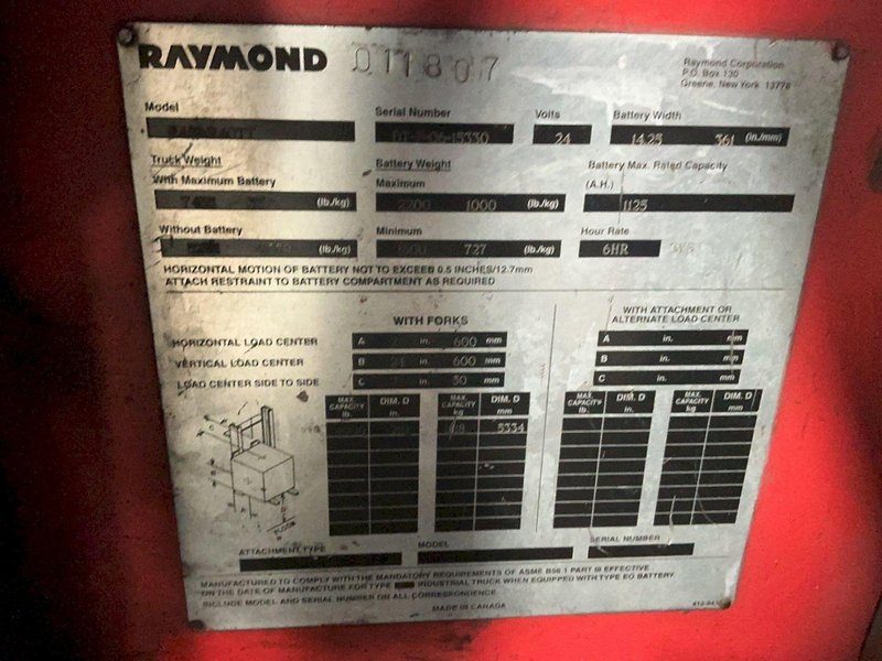 RAYMOND 4000 LBS ELECTRIC STAND UP FORK LIFT  -  FASI R40TT