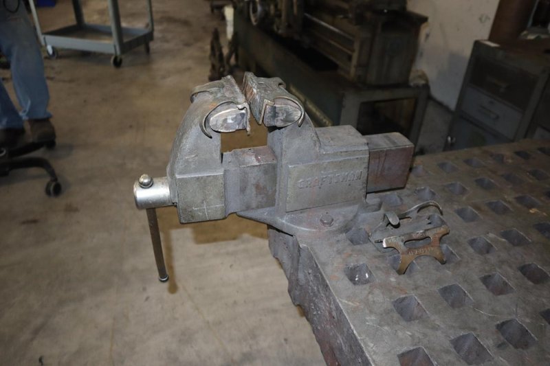 Acorn Welding Table with Craftsment 4.5&quot; Bench Vise, Clamps and Accessories- Auction Item