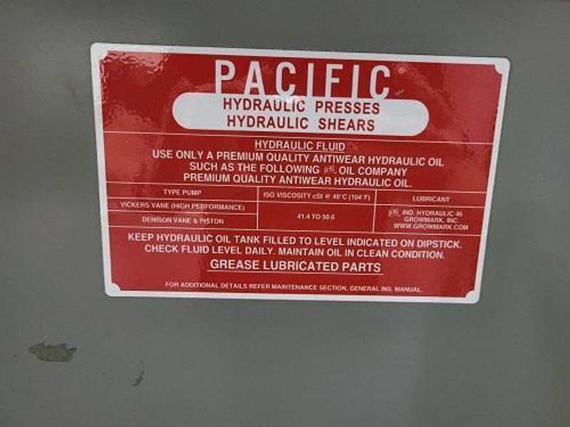 300 TON PACIFIC MODEL #300-OBL-10/60 STRAUGHT SIDE HYDRAULIC PRESS