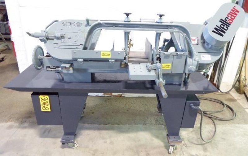 10" x 16" Wellsaw Horizontal Band Saw 1016, 50-275 FPM, 1" Blade, Coolant, 1.5 HP, Reconditioned