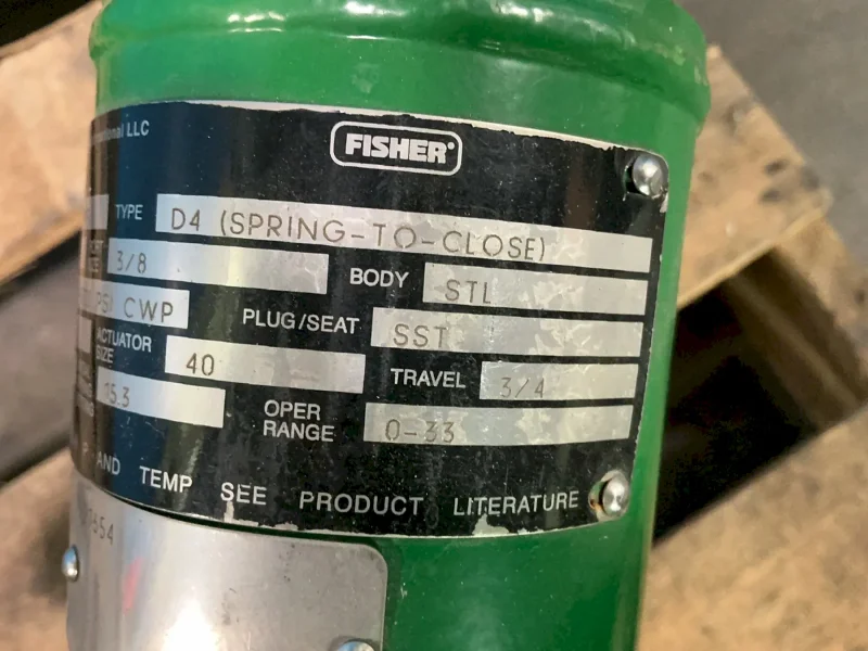FISHER D4 CL1500 CONTROL VALVE   -  D4 (SPRING-TO-CLOSE)