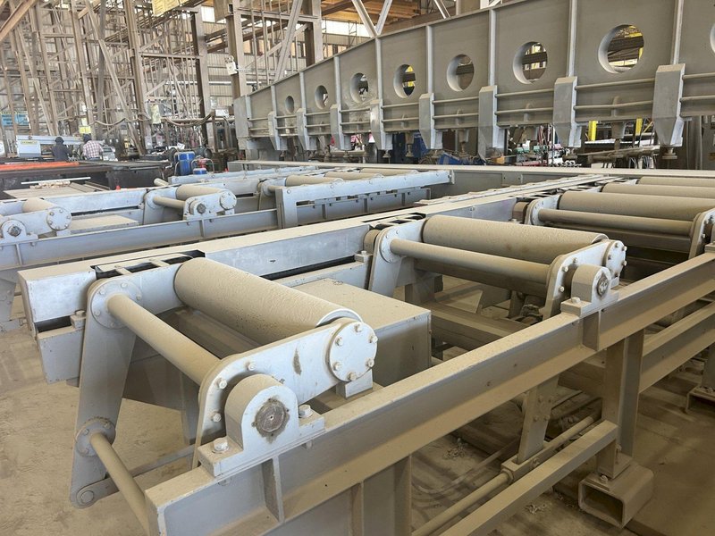 40' X 1.96" THICK PLATE ROMAR MODEL #XBJ-12 DUAL HEAD EDGE MILLING/PLATE BEVELING MACHINE: YOBRO #26135
