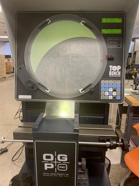 14" Optical Gaging Products (OGP) "Top Bench" Optical Comparator, s/n TB12061424.