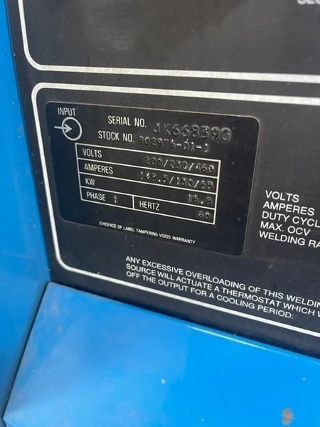 350 AMP MILLER SYNCHROWAVE 350 TIG WELDER: STOCK #22323