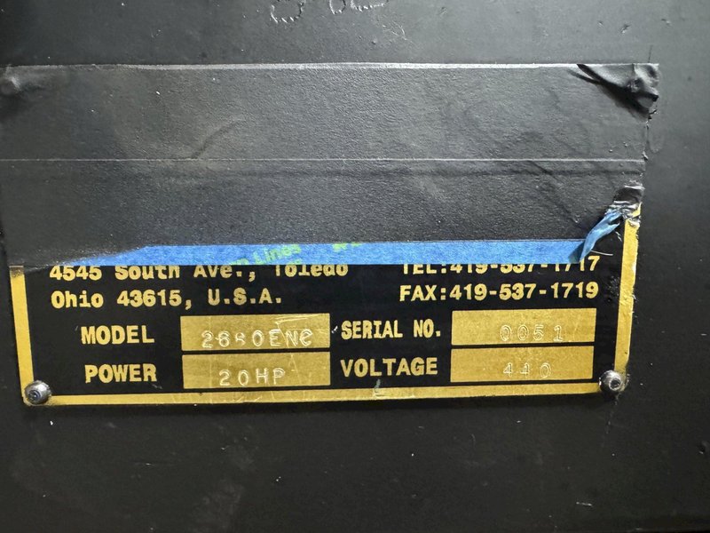 26" X 80" WILLIS ENC2680 CNC FLATBED LATHE. STOCK # 0882225