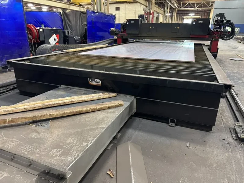 USED CSI COBRA BEVEL 10' X 24' DUAL 400 AMP PLASMA / OXY FUEL CNC CUTTING MACHINE WITH 1 BEVEL HEAD