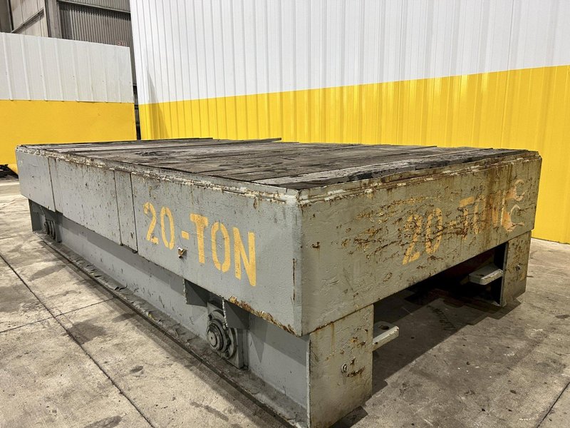 20 TON X 60" X 120" RAIL MOUNTED HEAVY DUTY TRANSFER CART: STOCK #14599