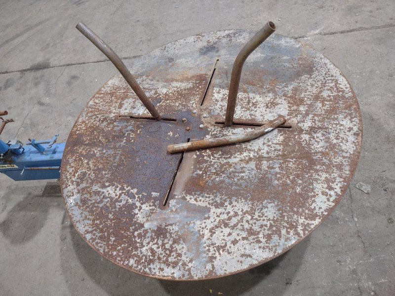 5,500 LBS X 48" AWC (ACCRA-WIRE CONTROLS) MODEL #F-200AF HORIZONTAL PALLET TYPE POWERED DE-COILER REEL: STOCK #19265