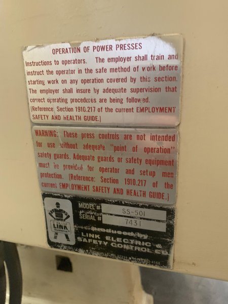 35 TON V &amp; O HI-SPEED OBI PRESS; 2" STROKE X 250 SPM: STOCK #10110