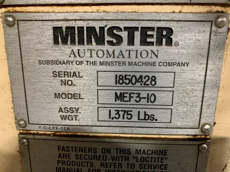 Minster Servo Roll Feed Press Feed 10" Wide