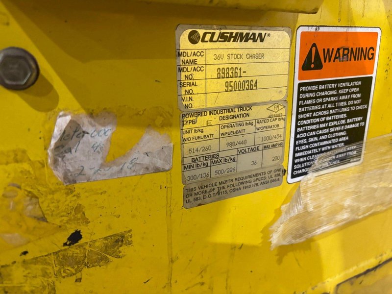 36 VOLT CUSHMAN MODEL #898361 STOCK CHASER/TUGGER CART: YOBRO #24663